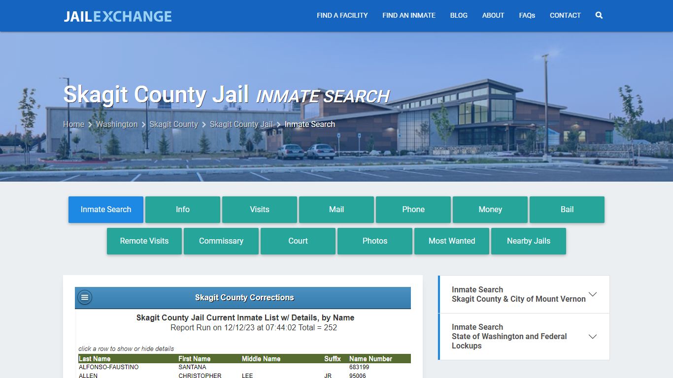 Inmate Search: Roster & Mugshots - Skagit County Jail, WA